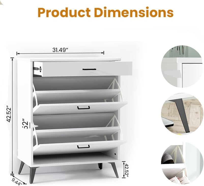 LTTROMAT Shoe Storage Cabinet for Entryway