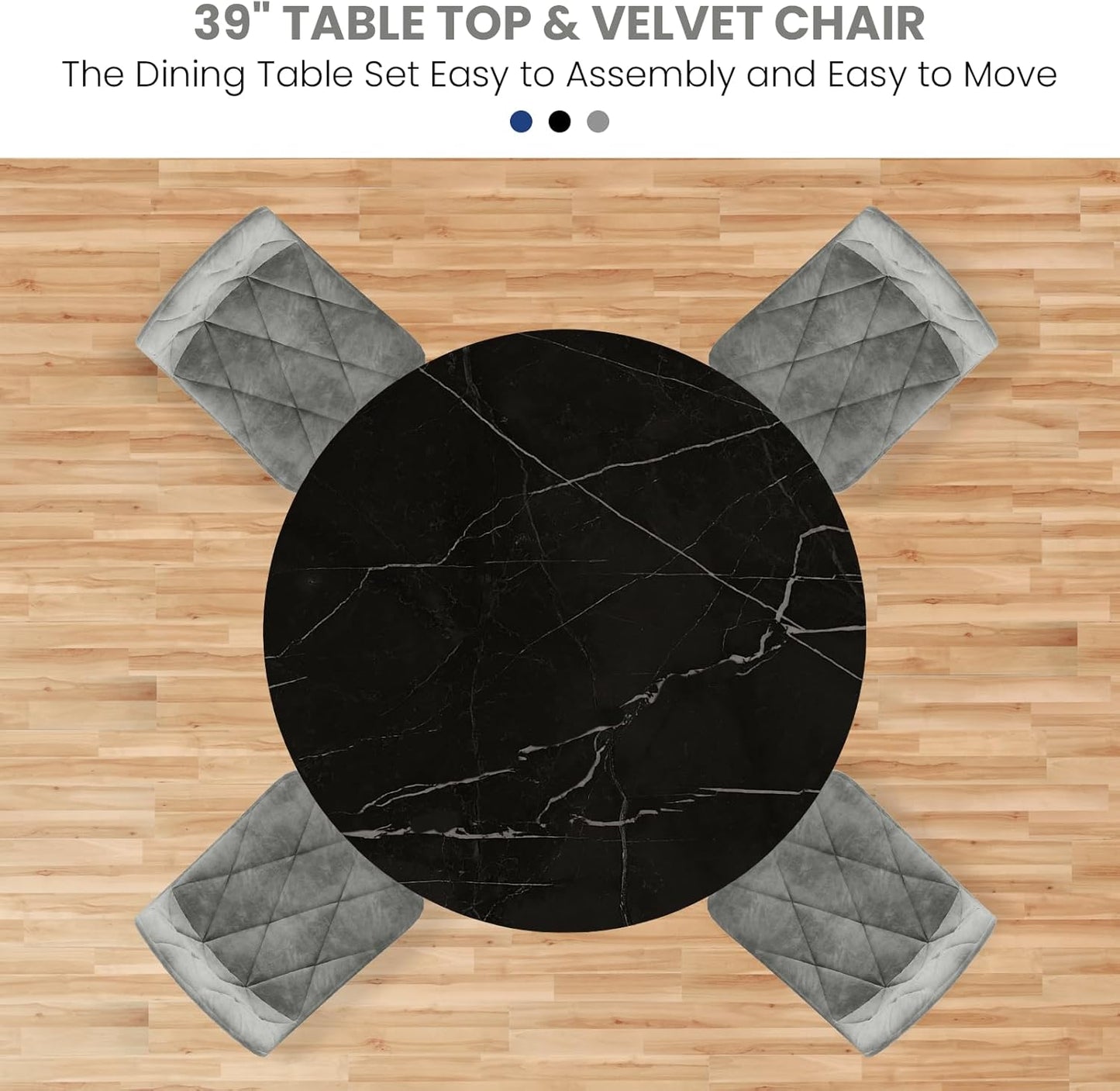 LTTROMAT Round Dining Table Set for 4