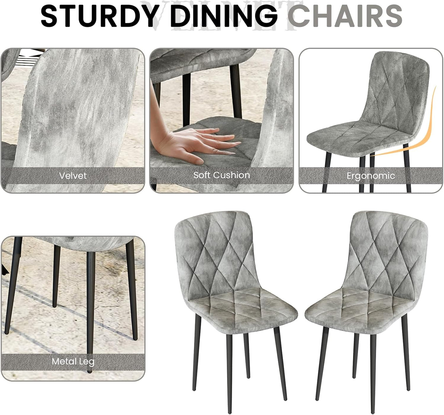 LTTROMAT Round Dining Table Set for 4