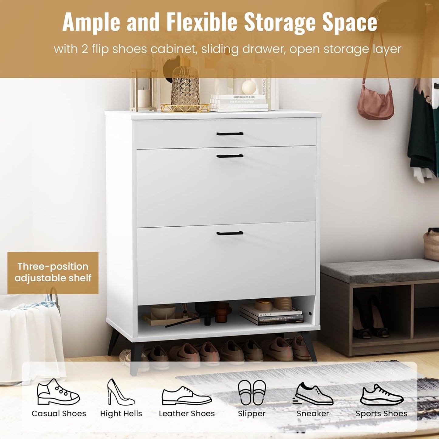 LTTROMAT Shoe Storage Cabinet for Entryway